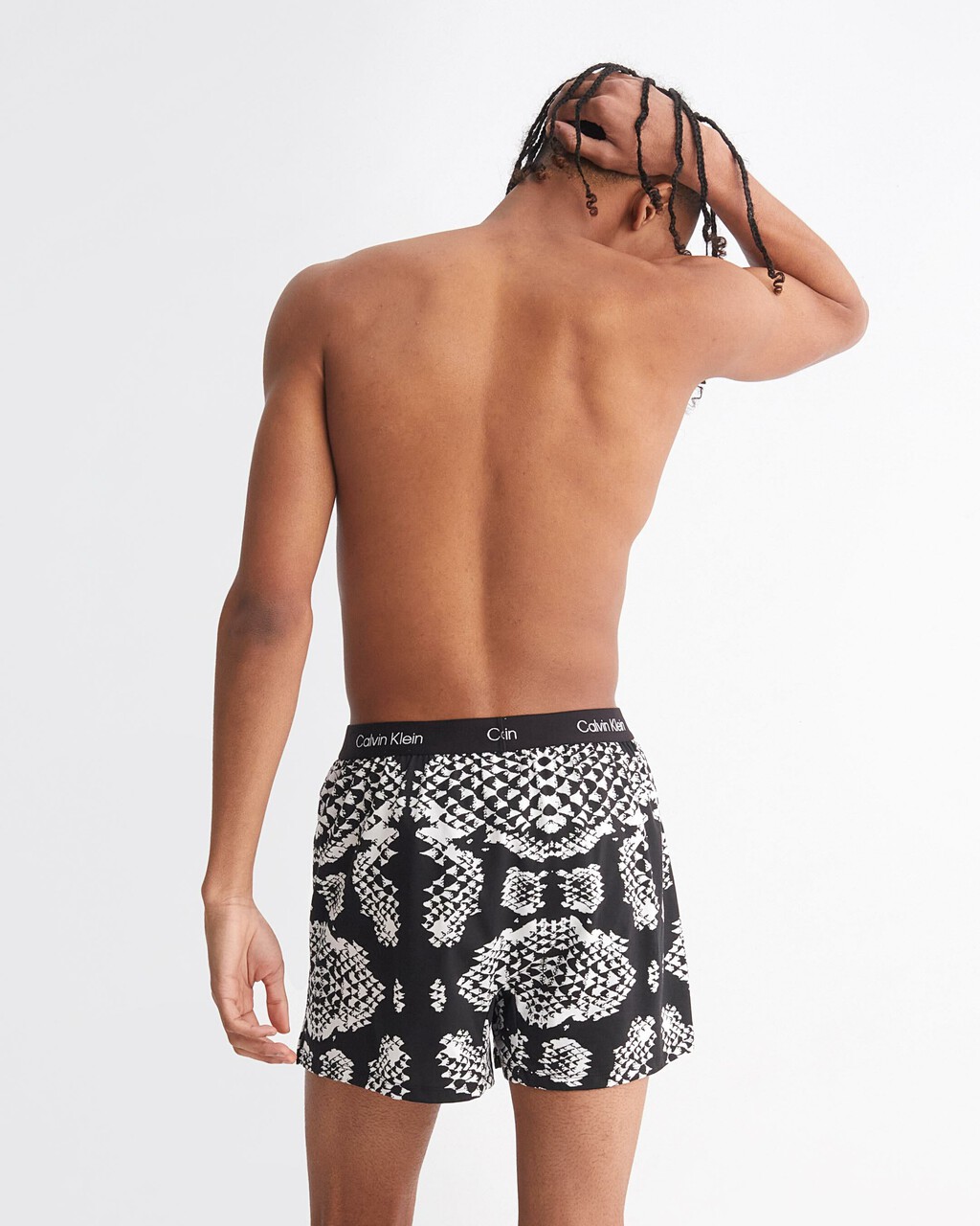 CALVIN KLEIN 1996 COTTON SLIM BOXERS, SNAKE PRINT_BLACK, hi-res