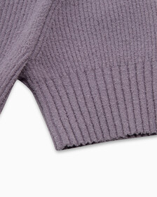 Feminine Chenille Short Sleeve Sweater, Lavender Aura, hi-res