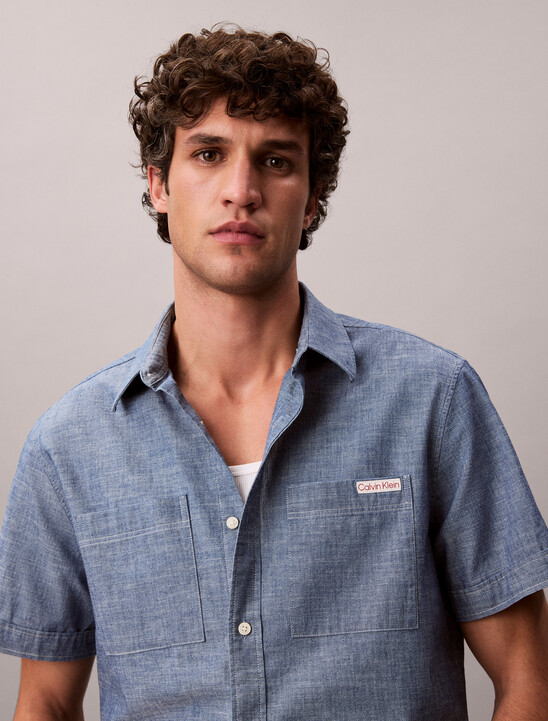 Cotton Chambray Short Sleeve Shirt