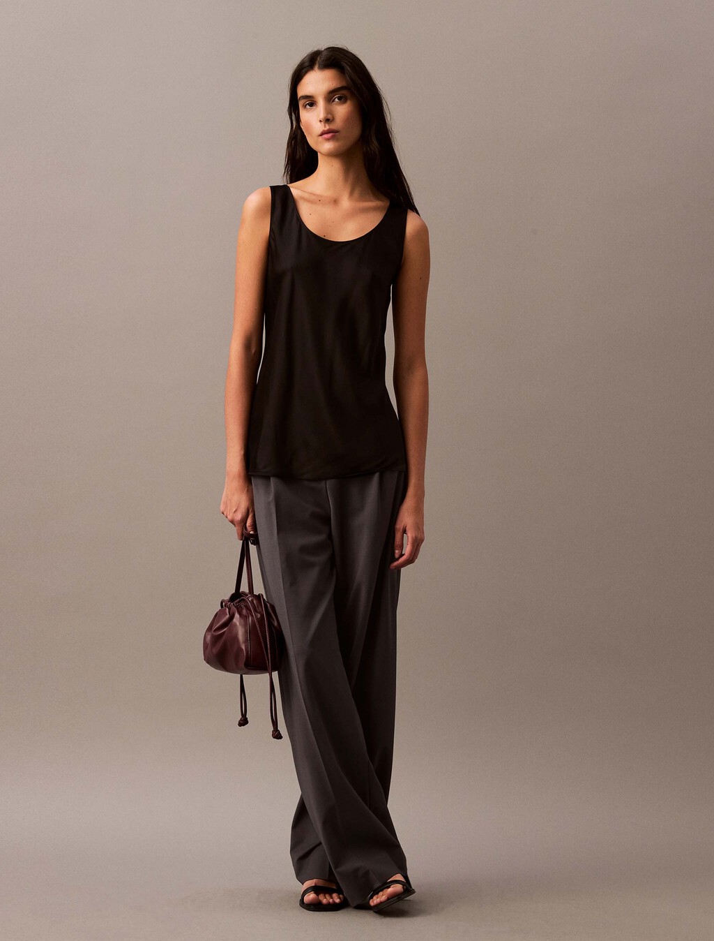 Viscose Tank Top, Black, hi-res