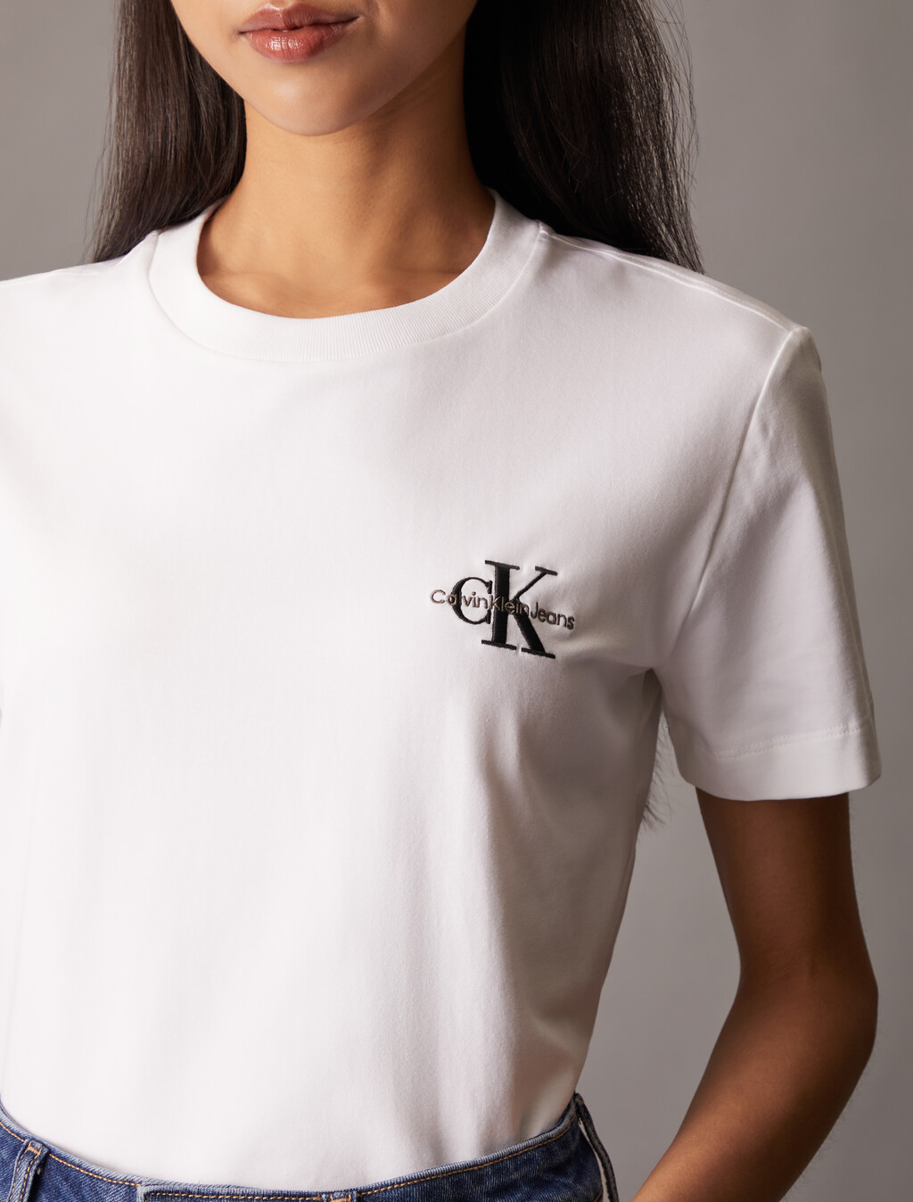 基本款 Monogram 刺繡 T 裇, Bright White, hi-res