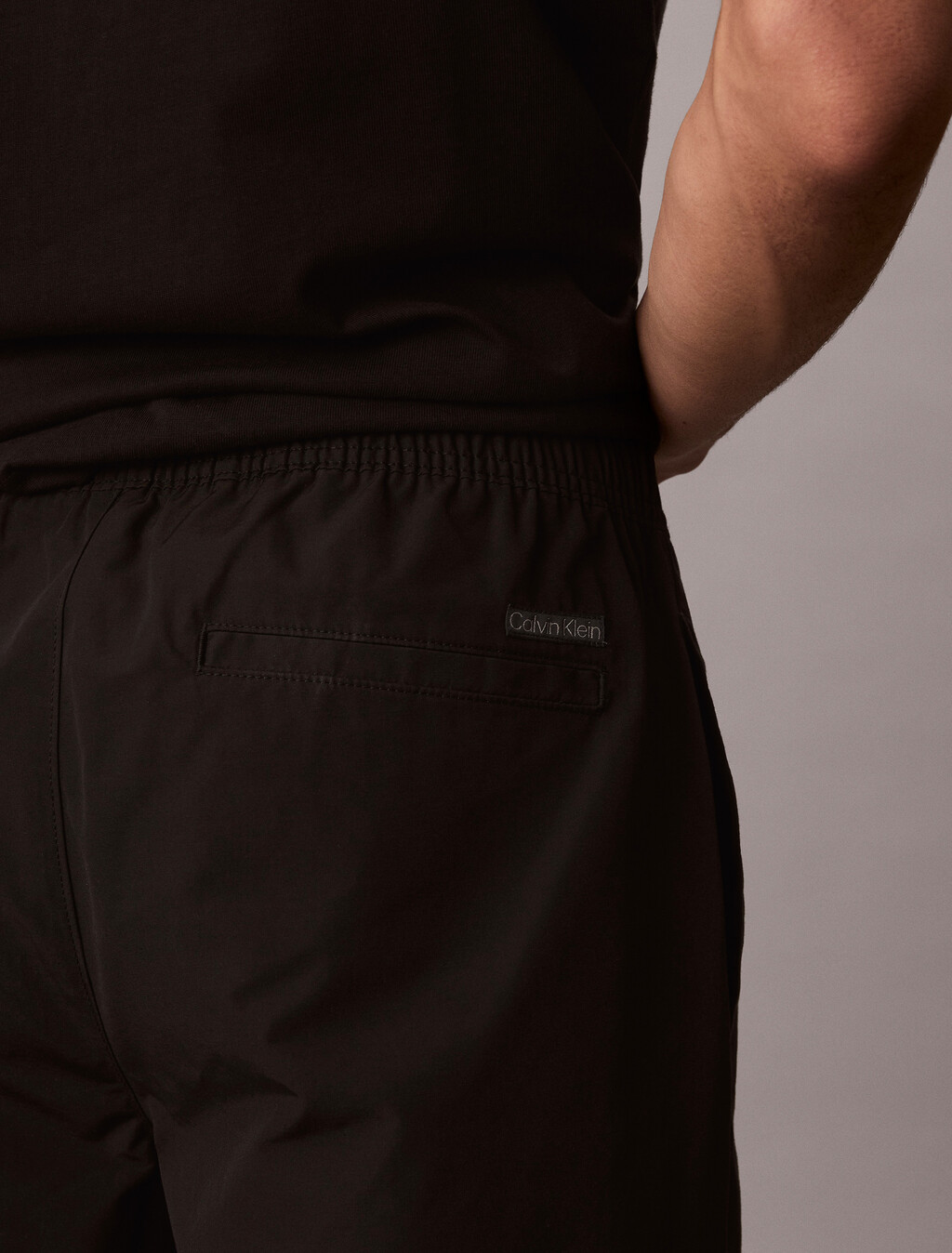 棉質尼龍降落傘長褲, Black, hi-res