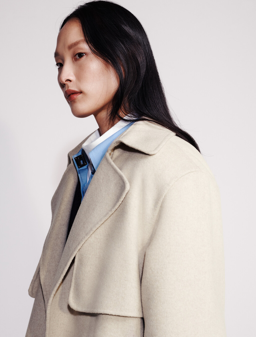 Wool Blend Trench Coat, Peyote, hi-res