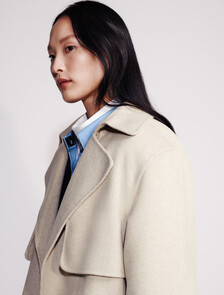 Wool Blend Trench Coat, Peyote, hi-res