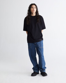 STANDARDS COMPACT COTTON CREWNECK T-SHIRT, Black Beauty, hi-res