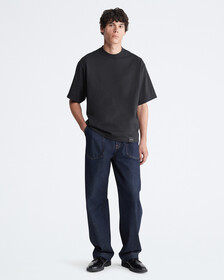 Smooth Cotton Relaxed Crewneck T-Shirt, Black Beauty, hi-res