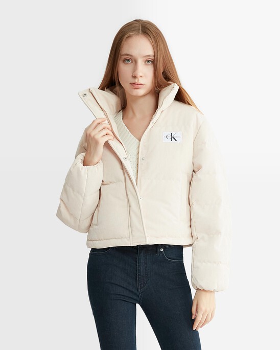 Corduroy Cropped Puffer Jacket