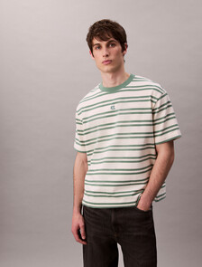 Stripe Jersey Relaxed Tee, Tofu, hi-res