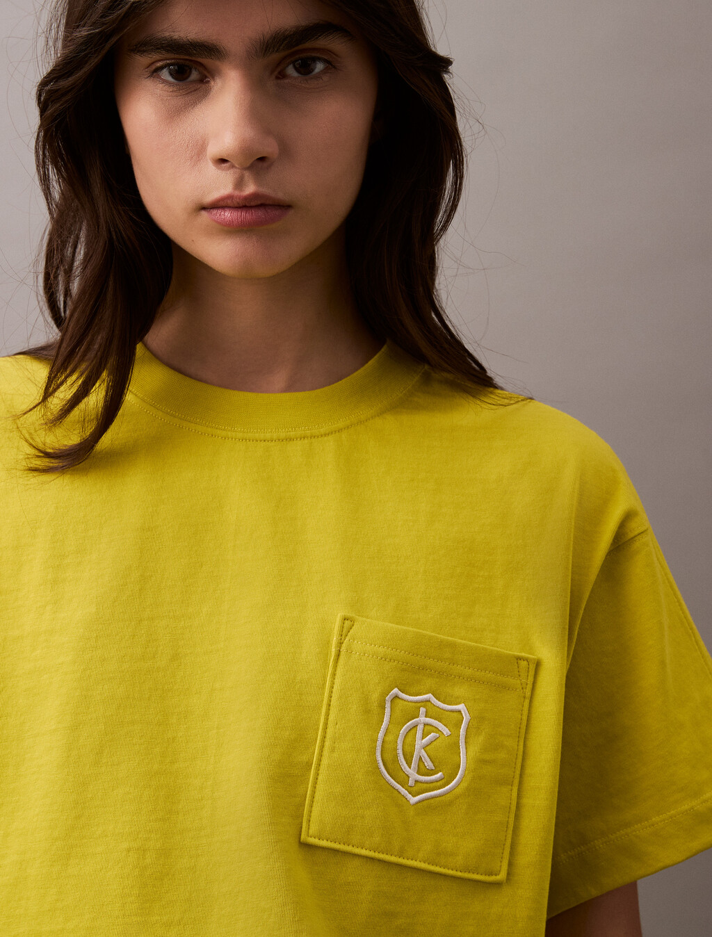 CK Crest 徽章口袋寬鬆 T 恤, Warm Olive, hi-res