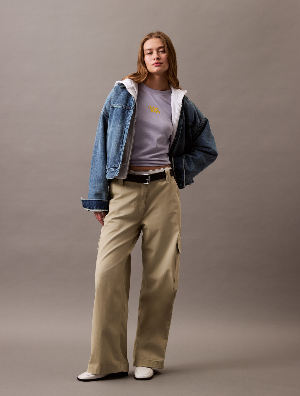 Flocked Logo Crewneck Tee, Languid Lavender, hi-res