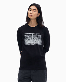 WHITE NOISE LOGO LONG SLEEVE TEE, Ck Black, hi-res