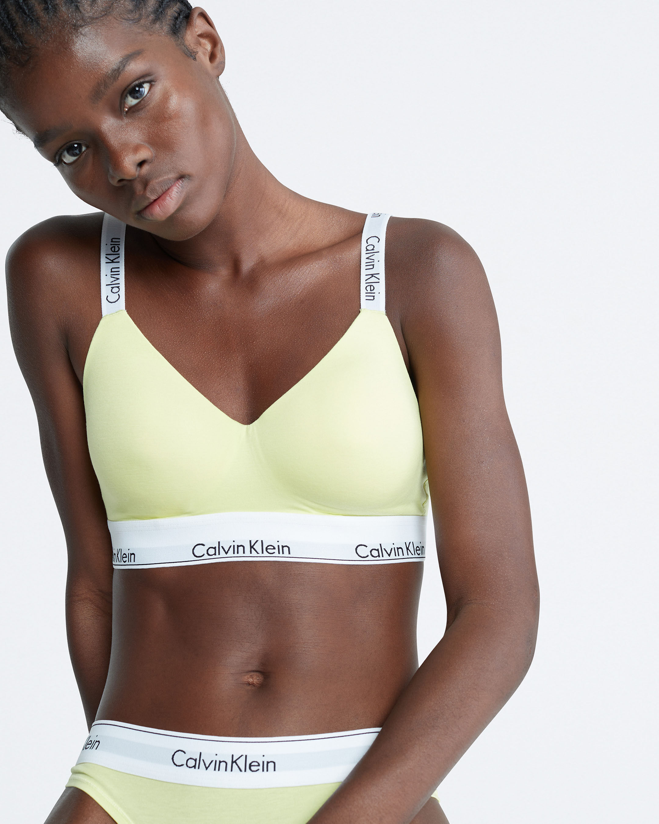 Modern Cotton Lightly Lined Bralette Sunny Lime Calvin Klein