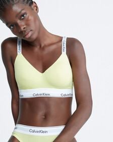 Modern Cotton Lightly Lined Bralette, Sunny Lime, hi-res