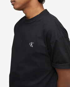 Calvin Logo Crew Neck Tee, Black Beauty, hi-res