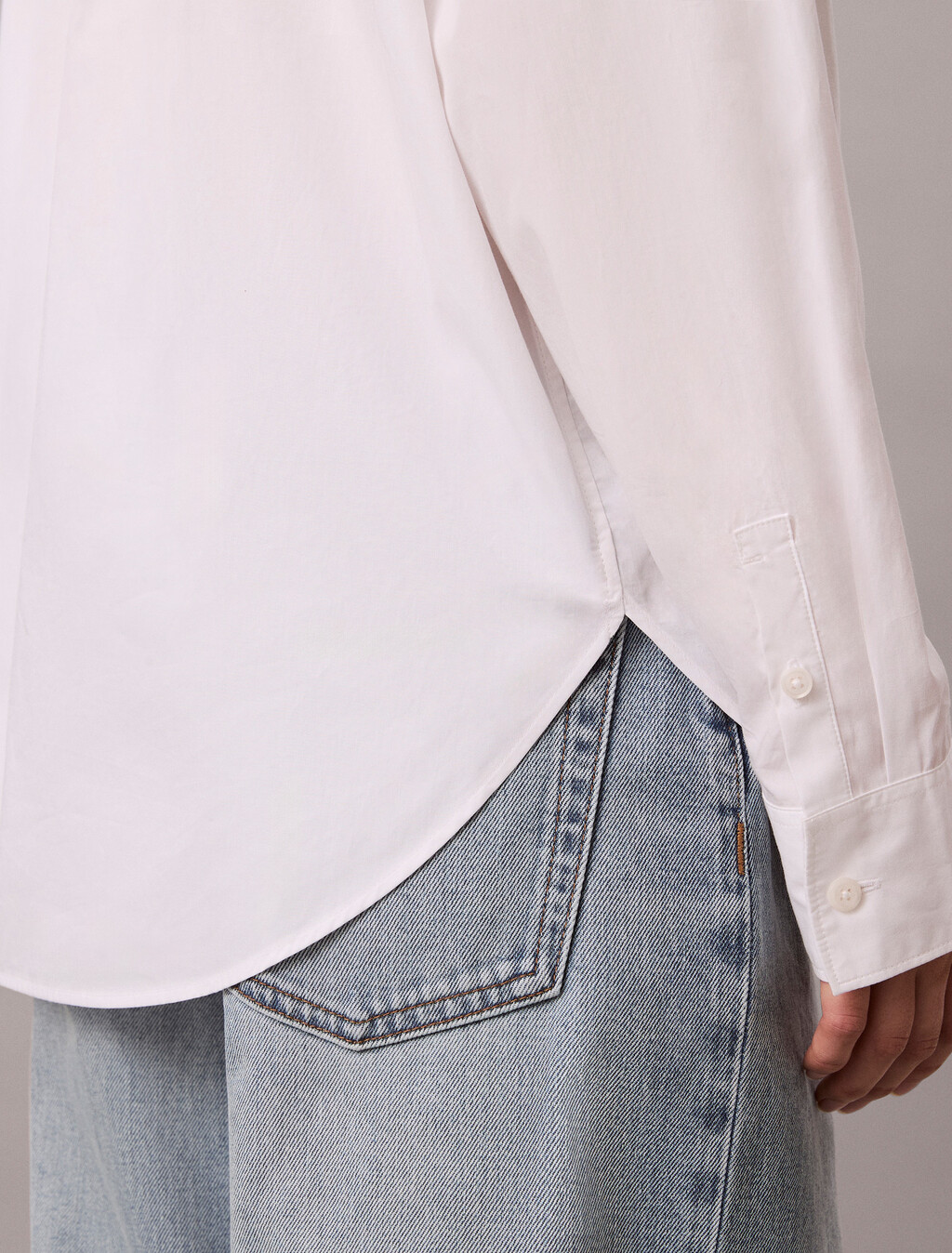 Relaxed Cotton Poplin Shirt, Brilliant White, hi-res