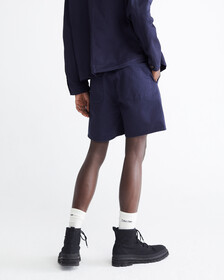STANDARDS OVERDYED 高腰闊腿短褲, NAVY BLAZER-410, hi-res