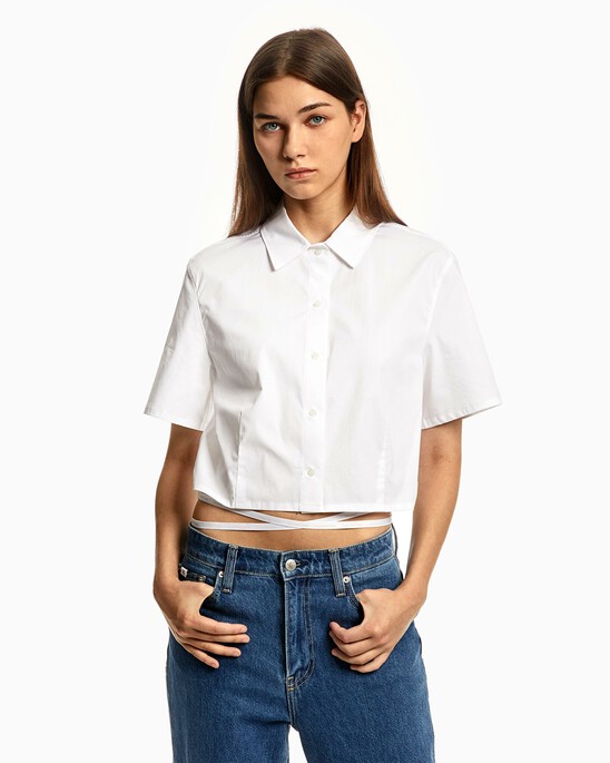 TIE-UP WOVEN SHIRT