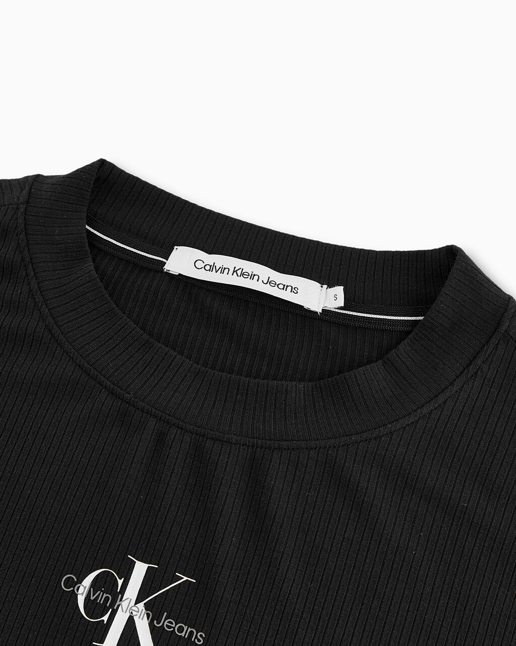 Side Gather Monogram Tee Dress, Ck Black, hi-res