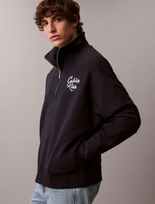 Premium Fleece Relaxed Quarter Zip Sweatshirt, Dark Sapphire, hi-res