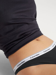 Modern Logo Thong, Black, hi-res