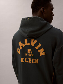 Washed Fleece Logo Graphic Relaxed Hoodie, Nurture Navy, hi-res