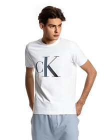 ILLUMINATED MONOGRAM BODY STRETCH 彈性 T 裇, Bright White, hi-res