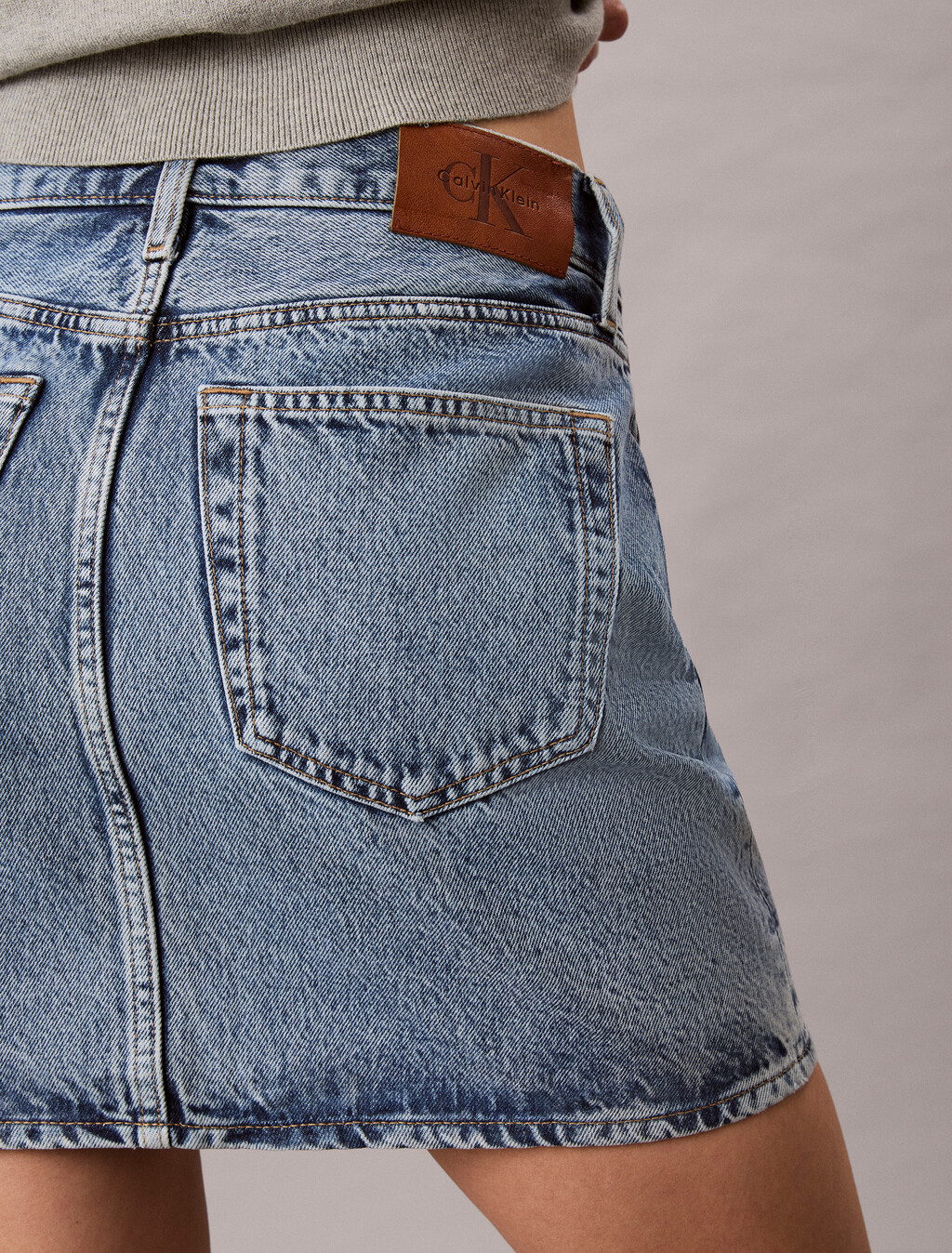 Button Up Denim Mini Skirt, TATTERED LAPIS, hi-res