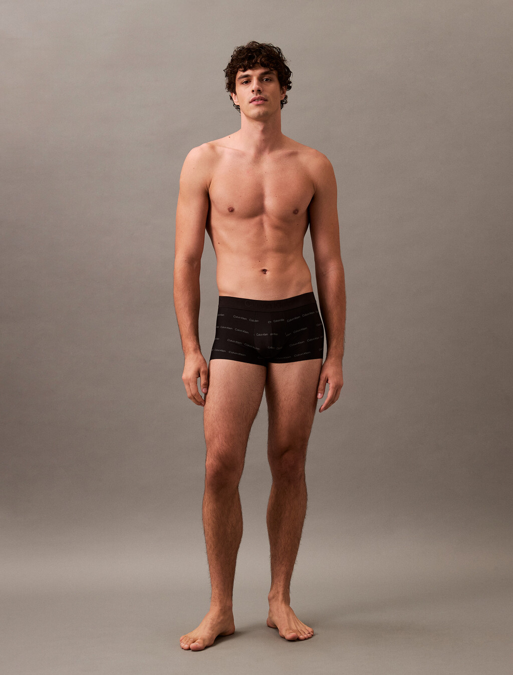 CK Black Print Low Rise Trunk, 18320 TRIPLE LOGO STRIPE+PLATINUM RUST, hi-res
