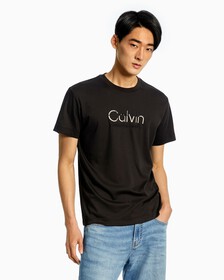 Calvin Embroidered Logo Tee, Ck Black, hi-res