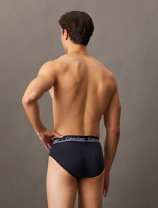 3 件套組 CK Micro Plus 低腰三角內褲, BLACK, hi-res