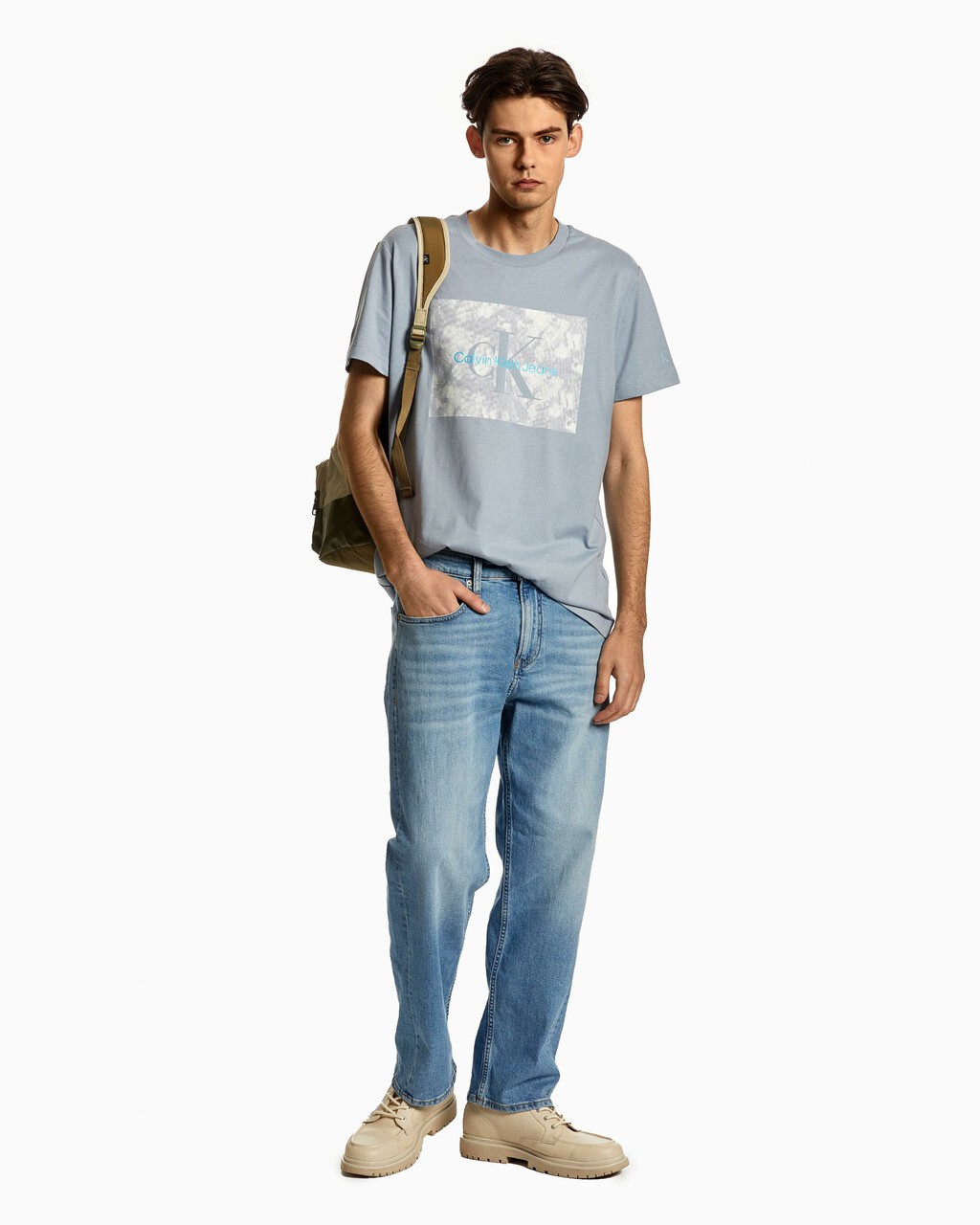 Water Splash Print Tee, Silver Sky, hi-res