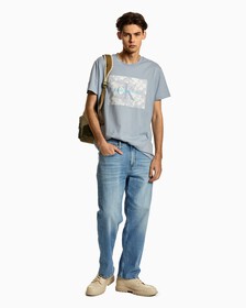 Water Splash Print Tee, Silver Sky, hi-res