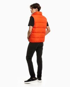 ESSENTIALS DOWN VEST, Coral Orange, hi-res