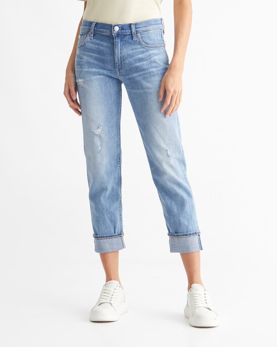 ITALIAN SELVEDGE MID RISE BOYFRIEND JEANS
