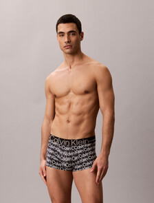 Icon 超細纖維彈性金屬感低腰平口內褲, ECHO LOGO BLACK, hi-res