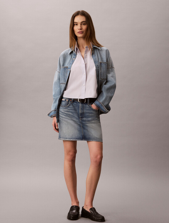 Cropped Cotton Poplin Stripe Shirt