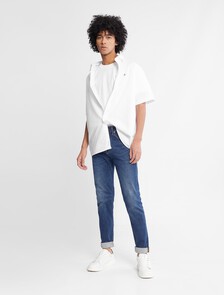 Ck Badge Coolmax Oxford Shirt, Bright White, hi-res