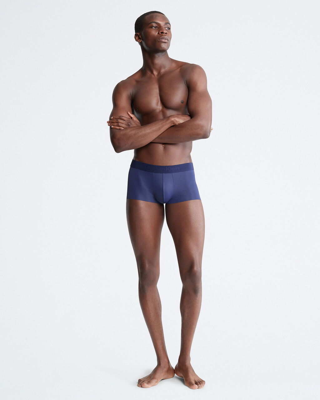CK Black Low Rise Trunks, Blue Shadow, hi-res