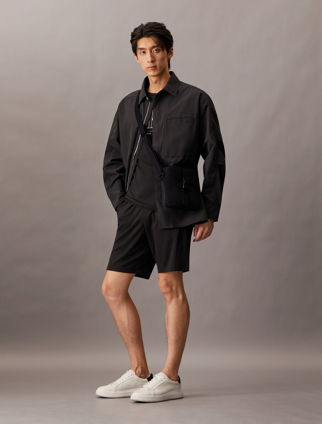 絎縫再生尼龍記者包, Black, hi-res