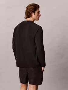 立體標誌長袖 T 恤, Black, hi-res