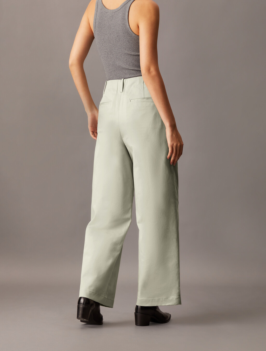 Cotton Chino Relaxed Trousers, Pussywillow Gray, hi-res