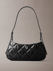 Quilted Emblem Logo Small Shoulder Bag, Black, hi-res