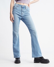 37.5 High Rise Flared Jeans, Light Blue Back Emb, hi-res