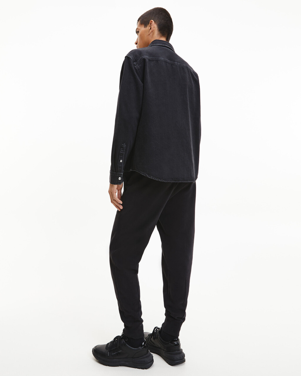 RELAXED DENIM SHIRT, 089 WASHED BLK, hi-res