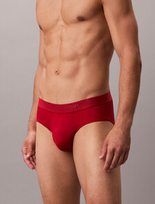 CK Black Microfiber Hip Brief, Red Stamp, hi-res