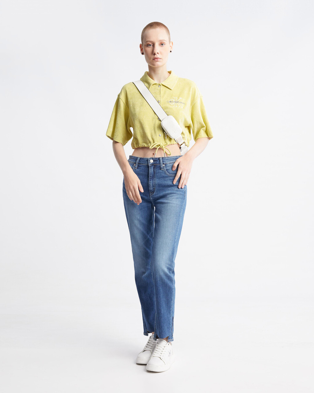 Summer Textures Towel Button Down Shirt, Yellow Sand, hi-res