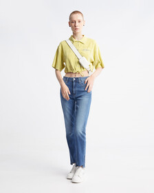 Summer Textures Towel Button Down Shirt, Yellow Sand, hi-res