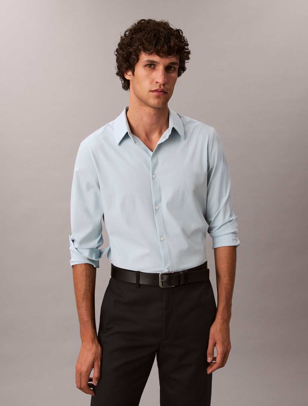 Tech Stretch Slim Shirt, Niagara Mist, hi-res