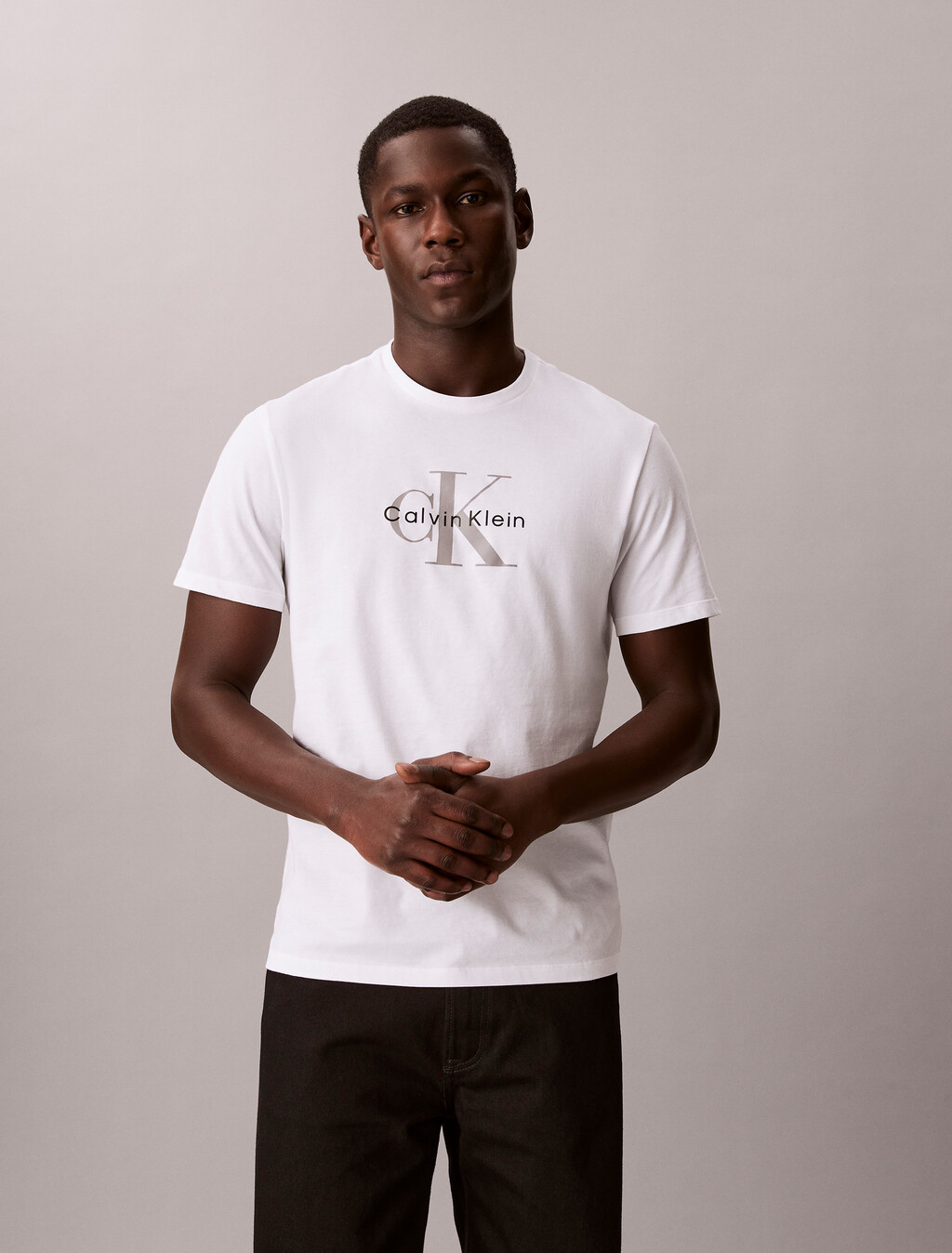 Monogram Crewneck Tee, Bright White, hi-res