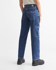 37.5  90 年代直筒工裝牛仔褲, Dark Blue Cargo Pkt, hi-res
